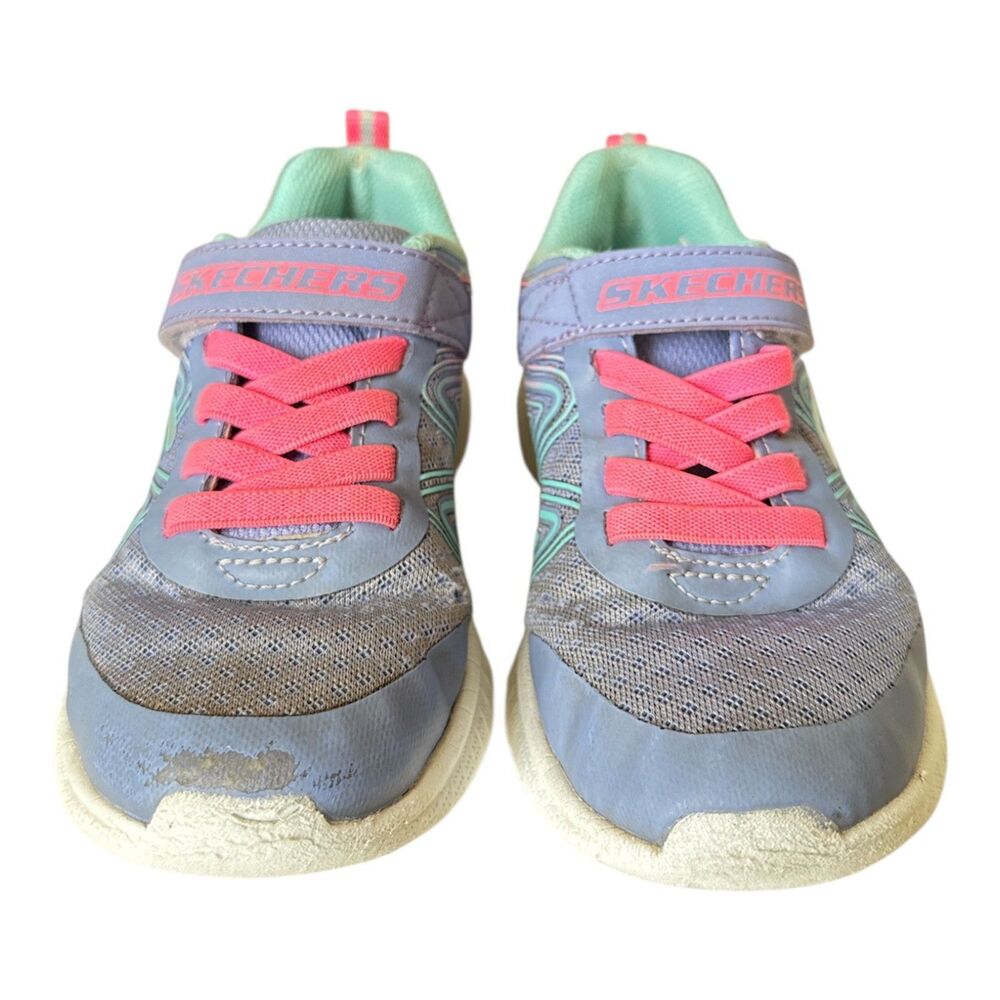 SKECHERS Kids Sneakers Size 13 Girls Gym Shoes Machine Washable Microspec Purple
